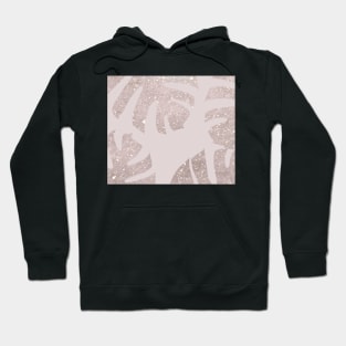 Soft blush glitter monstera Hoodie